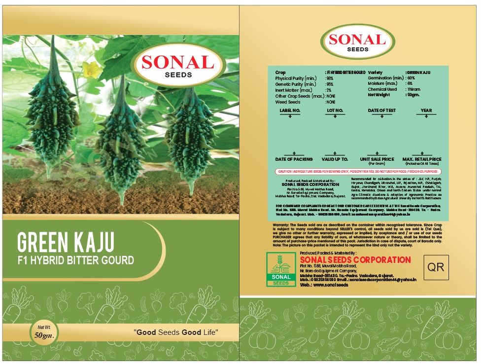 Sonal Green Kaju F1 Hybrid Bitter Gourd Seeds