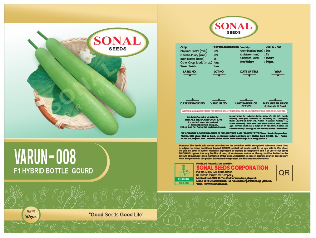 Sonal Varun-008 F1 Hybrid bottle Gourd Seeds